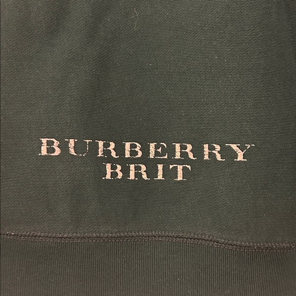 BURBERRY - Brit - Authentic Men’s Green Distressed Logo Sweatshirt size small - Picture 8 of 10